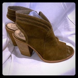 Vince Camuto Koral Heeled Peep Toe Suede Bootie